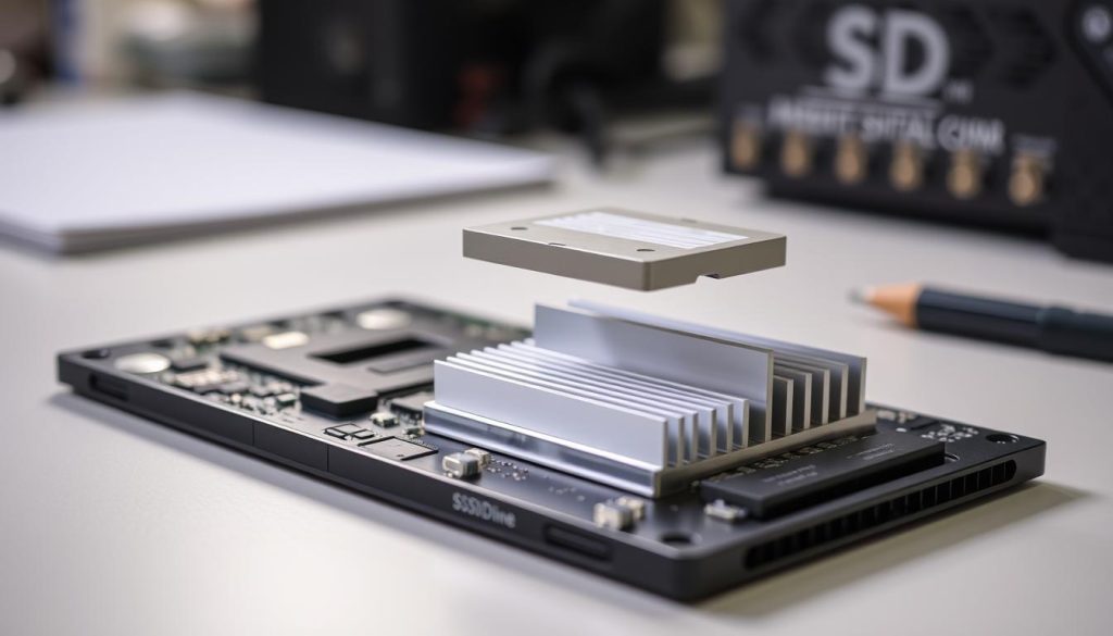 SSD heat sink installation